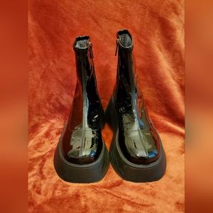 SAM EDELMAN CIRCUS BLACK PLATFORM ANKLE BOOTS